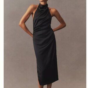 Anthropologie BHLDN Holly Halter Satin Midi Dress New With Tags